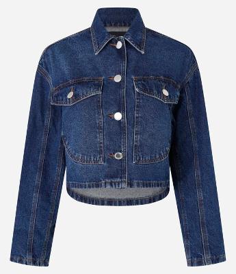 Jaqueta Jeans com Abotoamento e Bolso Western