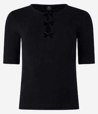 Blusa em Ribana com Laços de Veludo