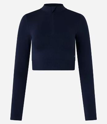 Camiseta Esportiva em Poliamida Seamless com Gola Alta