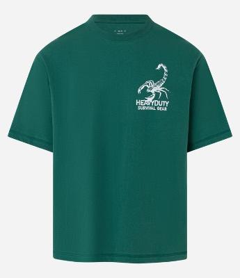Camiseta Boxy em Algodão com estampa Lettering e Escorpiões