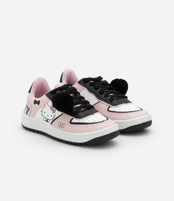 Tênis Infantil com Estampa Hello Kitty e Pompom - Tam 28 a 34