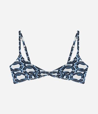Biquíni Top Camisetinha em Microfibra com Estampa Corrente