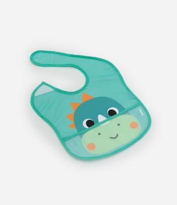 Babador Infantil com Bolso e Estampa Dino - Tam Único