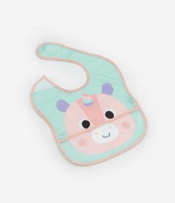 Babador Infantil com Bolsinho e Estampa Unicórnio - Tam Único