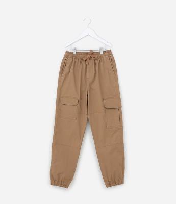 Calça Infantil em Ripstop com Bolsos Cargo - Tam 5 a 14 Anos
