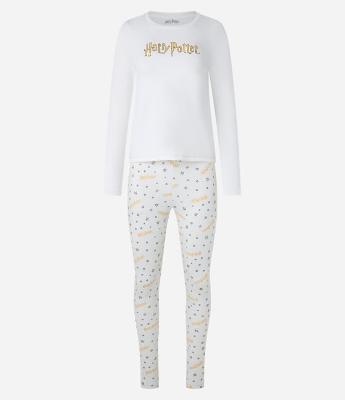 Pijama Longo em Ribana com Estampa Harry Potter