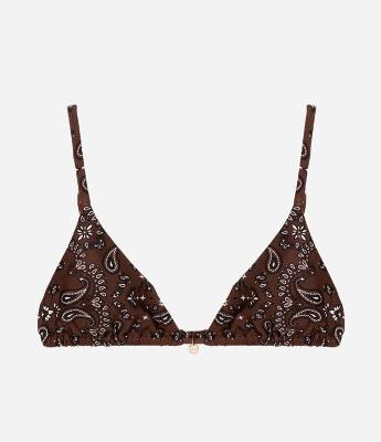 Biquíni Top Cortininha em Microfibra com Estampa Paisley