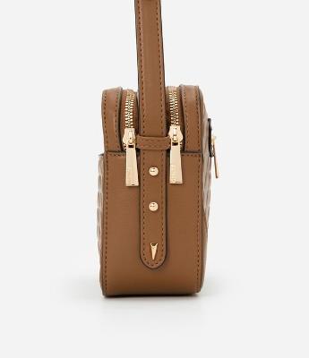 Bolsa Transversal Pequena com Textura