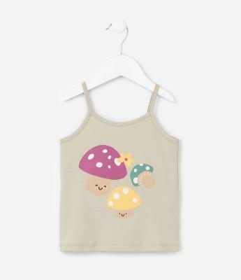 Blusa Infantil com Estampa Cogumelos Divertidos - Tam 1 a 6 Anos