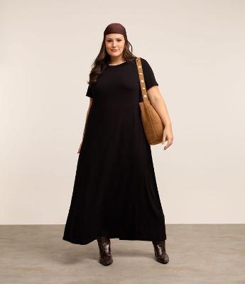 Vestido Alongado em Viscocrepe Curve & Plus Size