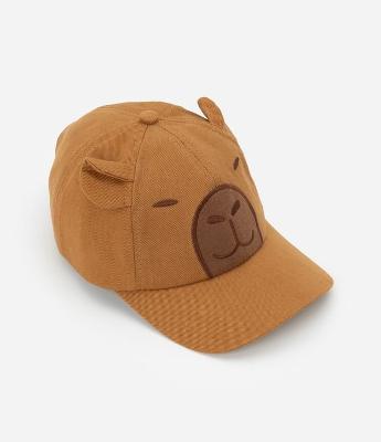 Boné Infantil Aba Curva com Bordado Capivara - Tam Único