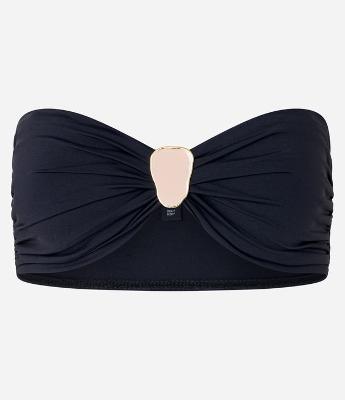 Blusa Cropped com Aviamento no Decote Tomara que Caia