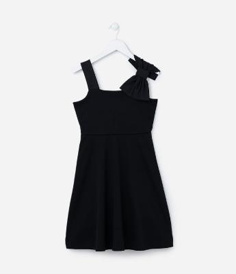 Vestido Infantil com Laço no Ombro - Tam 5 a 14 Anos