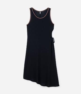 Saída de Praia Vestido Longo Assimétrico com Recorte Curve e Plus Size