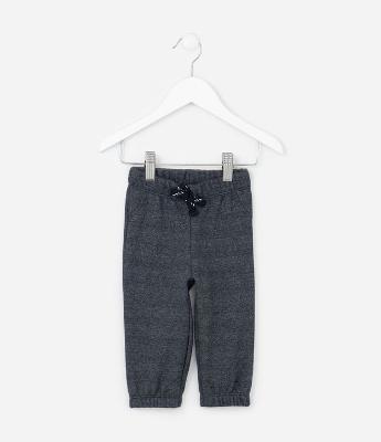 Calça Infantil em Moletom com Amarração - Tam 0 a 18 meses