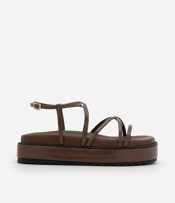 Sandália Flatform Plataforma com Tiras Finas