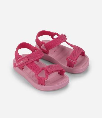 Sandália Infantil com Tiras Largas e Velcro - Tam 19 ao 25