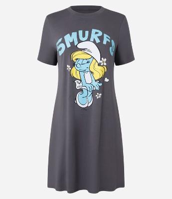 Camisola Curta em Viscose com Estampa Smurfette