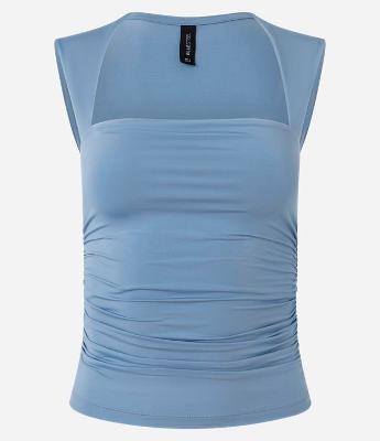 Blusa em Microfibra com Franzido Lateral