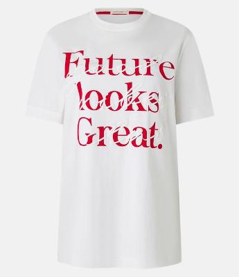 Camiseta em Algodão com Estampa Puff My Future Looks Great