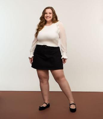 Short Saia em Sarja com Cinto Curve & Plus Size