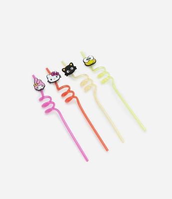Kit 04 Canudos Reutilizáveis Hello Kitty e Amigos