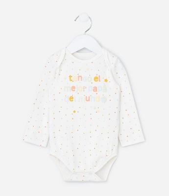 Body Infantil com Lettering Mejor Papá del Mundo - Tam RN a 18 meses