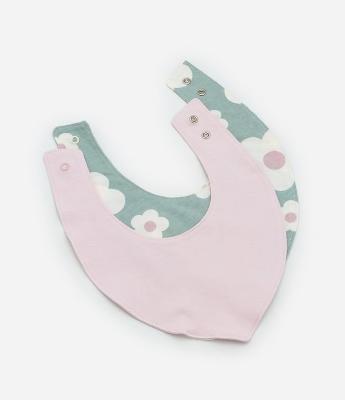 Kit 02 Babadores Infantis com Estampa Floral - Tam Único
