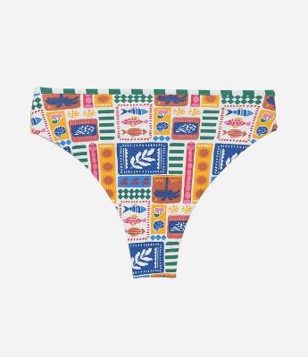 Biquíni Calcinha Hot Pants Asa Delta em Microfibra com Estampa Tropical