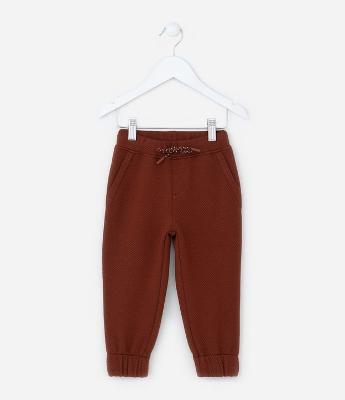 Calça Infantil em Moletom Texturizada - Tam 1 a 6 Anos