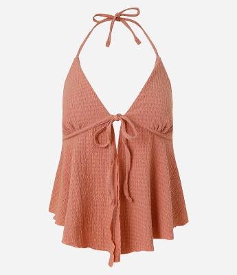 Blusa Texturizada com Amarração Frontal
