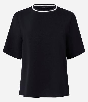 Blusa Airflow com Gola Contrastante em Ribana