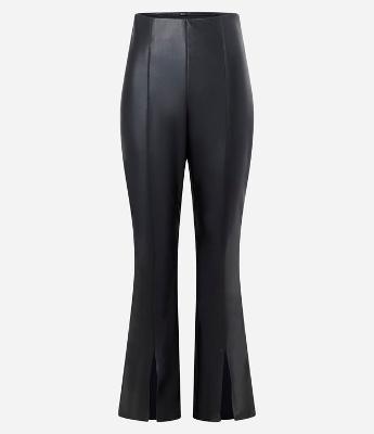 Calça Flare em PU com Friso Frontal