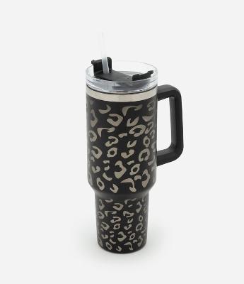 Copo em Metal com Estampa Animal Print Efeito Glossy 1,2L