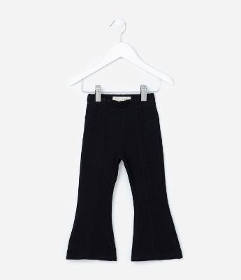 Calça Flare Infantil em Ribana com Recortes - Tam 1 a 6 Anos