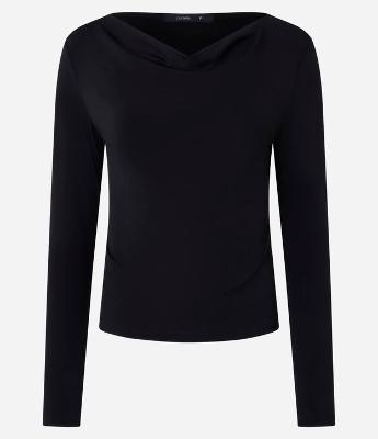 Blusa com Decote Degagê e Manga Longa