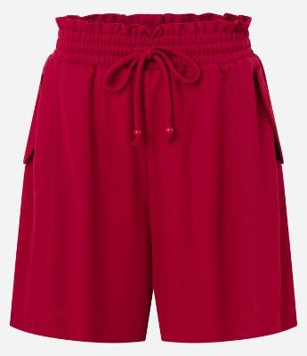 Short Reto Cintura Alta com Elástico Amarração e Bolso com Lapelas