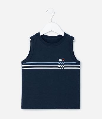 Regata Infantil com Estampa de Listras - Tam 1 a 6 Anos