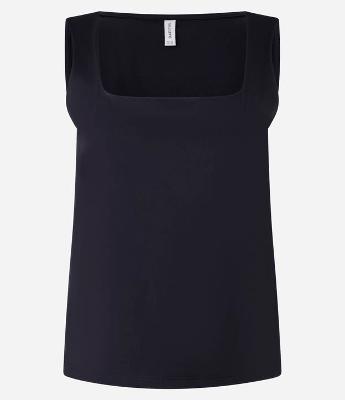 Blusa em Microfibra com Decote quadrado