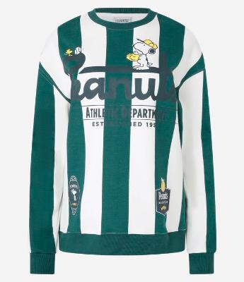 Moletom com Forro Fleece com Estampa Snoopy e Listras
