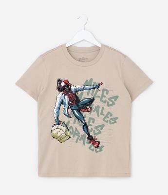 Camiseta Infantil com Estampa Homem-Aranha Miles Morales - Tam 5 a 14 Anos