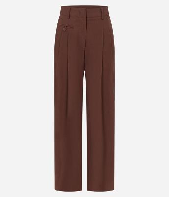 Calça Wide Leg Alfaiatada Cintura Alta em VIscolinho