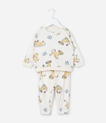 Conjunto Infantil em Plush com Estampa Simba - Tam 0 a 18 meses