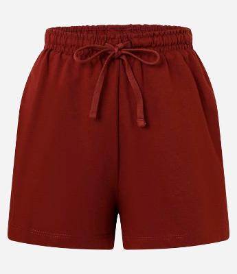 Short em Moletom com Cordão e Cós Elástico