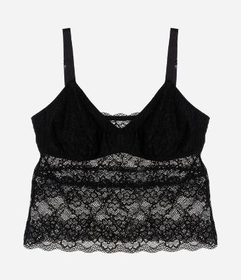 Camisete em Renda Floral Sem Bojo Curve & Plus Size
