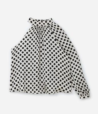 Blusa Poá Acetinada Coleção Rita Carreira Curve & Plus Size