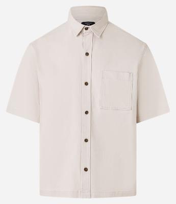 Camisa Boxy em Algodão com Bolso Texturizada