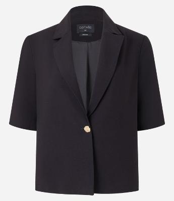 Blazer em Viscose com Botão Metalizado e Manga Curta