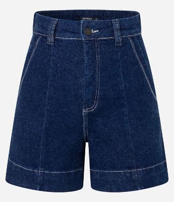 Short Regular em Jeans com Pesponto Contrastante e Bolso Faca