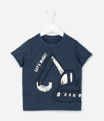Camiseta Infantil com Estampa Tratorzinho - Tam 1 a 6 Anos